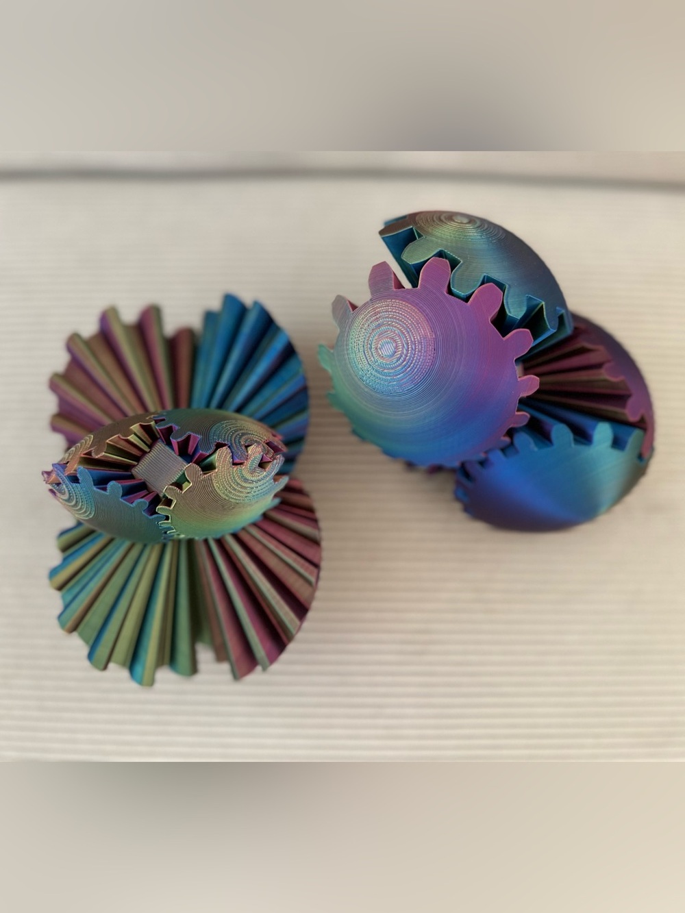 3D Printed Gear Ball Fidget Toy: Stress Relief Spinning Toy (set of 2) - Picture 2 of 5